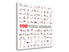 Motivációs vászonképek 100 Yoga asanas (vászonkép szöveggel)