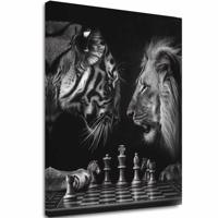 A kép a vásznon Oroszlán és tigris - Sakk stratégia