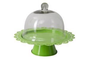 BELLA zöld és átlátszó vas tortatartó