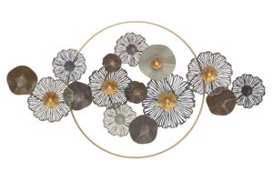 CIRCLE I szürke és arany vas fali dekoráció