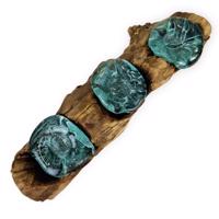 DENPASAR 3 részes üveg mécses fatörzsön