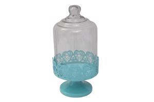 ELLA kék és átlátszó vas tortatartó