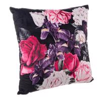 FAUNA fekete virágmintás párna