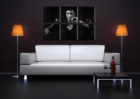Festett POP ART falfestmény SCARFACE-AL PACINO 210x40 cm