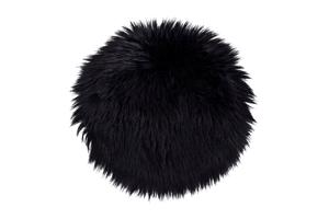 LAMBSKIN kerek fekete báránybőr