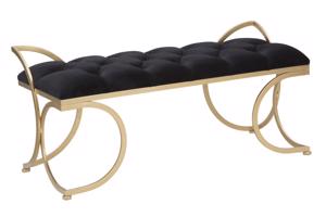 LUX II fekete és arany bársony ülőpad