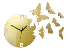 Modern falióra PILLANGÓK GOLD HMCNH003-gold (öntapadós falióra)