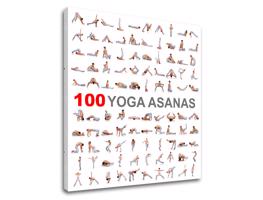 Motivációs vászonképek 100 Yoga asanas (vászonkép szöveggel)