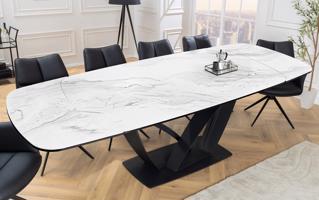 PAPILLON fehér kerámia étkezőasztal 180-220-260cm