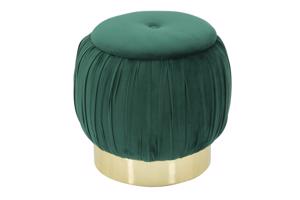 PARIS zöld és arany bársony tárolós puff