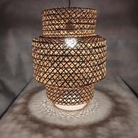 RIAU barna rattan függőlámpa M