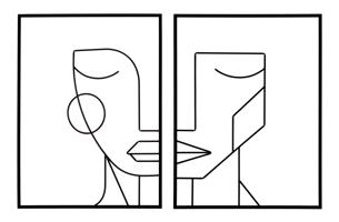 SIMPLY TRIBAL fekete fali 2 részes dekoráció