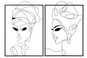 SIMPLY WOMAN II fekete fali 2 részes dekoráció